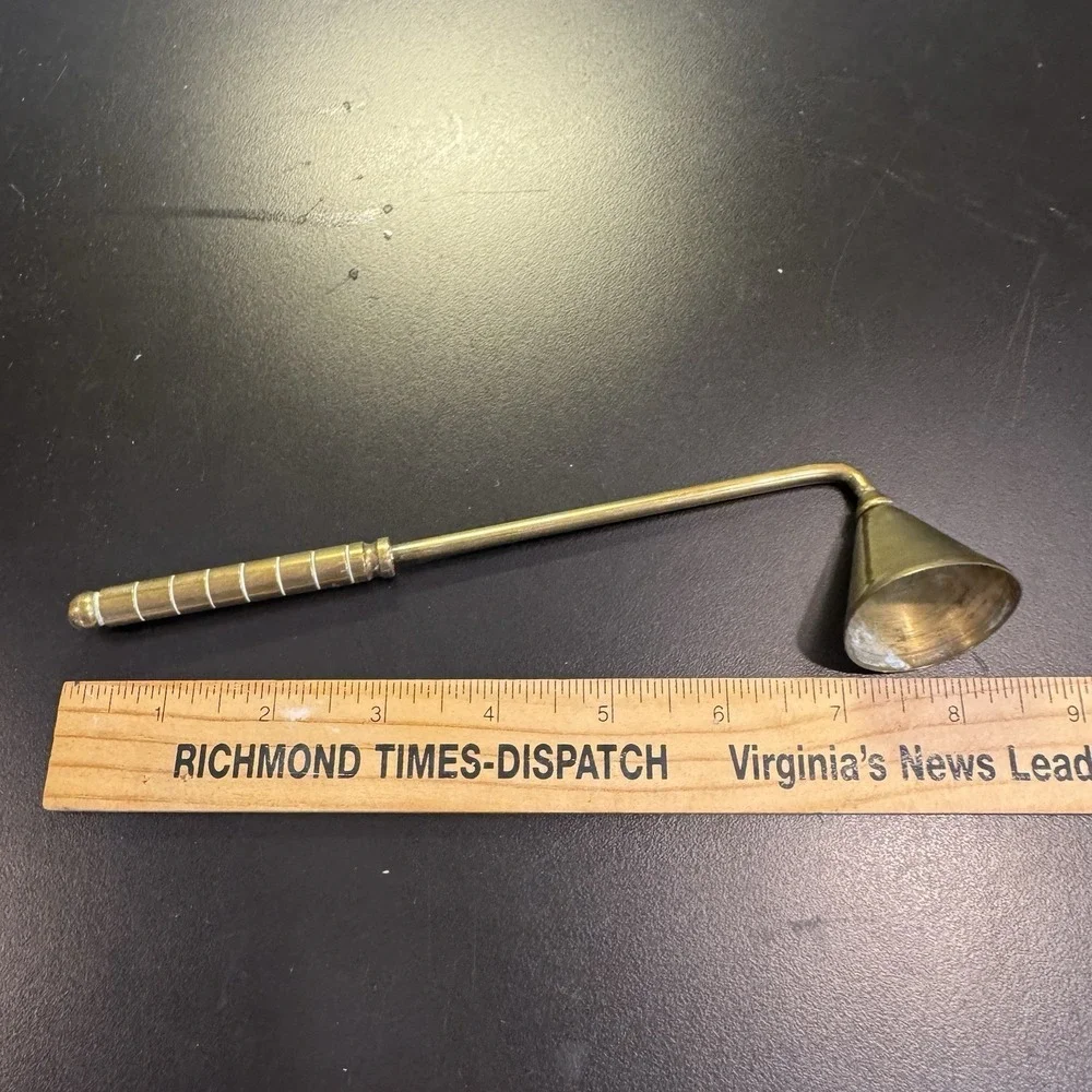 Old Brass Candle Snuffer Solid Brass Nice Patina 8.5